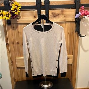 J. Crew Women's Beige Sweater with Black Accents